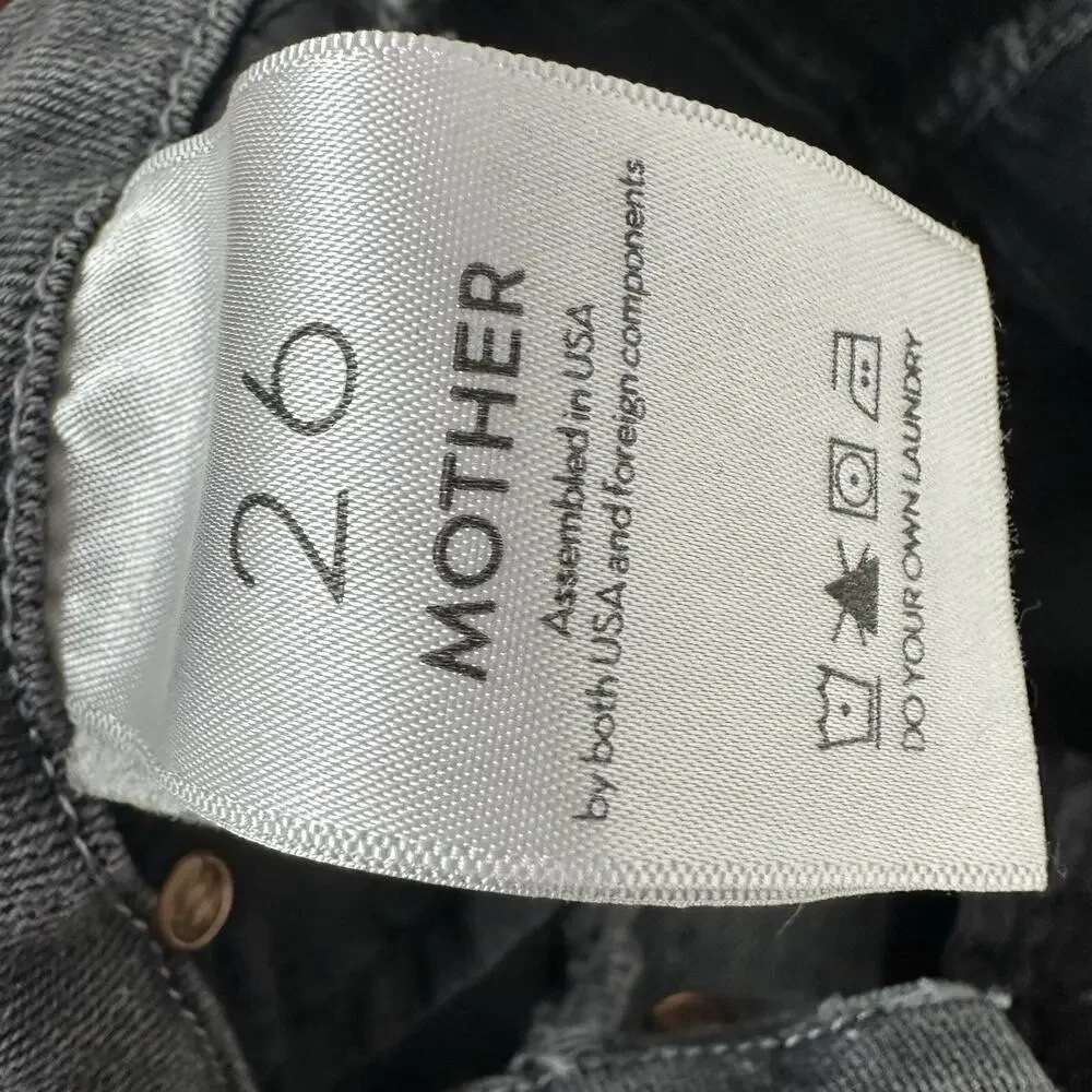 Mother Jeans Womens‎ 26 Gray Pixie Skinny Ankle Stretch High Rise Exposed Button